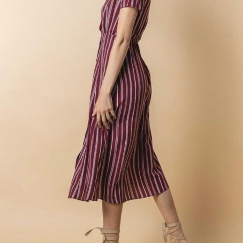 ROKOKO STRIPED BURGUNDY AND TAN STRIPES NWT - Picture 3 of 3